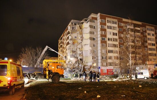 Apartment house collapses in Izhevsk