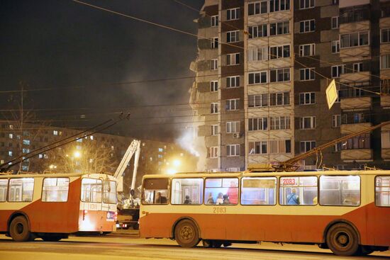 Apartment house collapses in Izhevsk