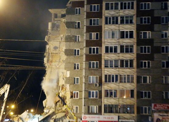 Apartment house collapses in Izhevsk