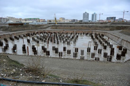 Akhmat Tower under construction in Grozny