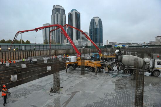 Akhmat Tower under construction in Grozny