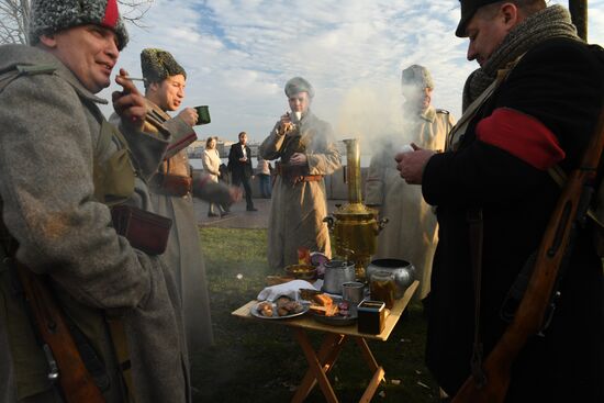Historical reenactment Petrograd 1917