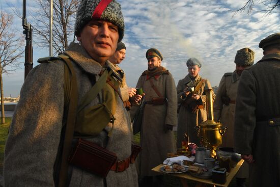 Historical reenactment Petrograd 1917