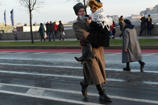 Historical reenactment Petrograd 1917