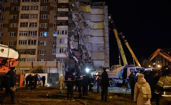 Apartment house collapses in Izhevsk