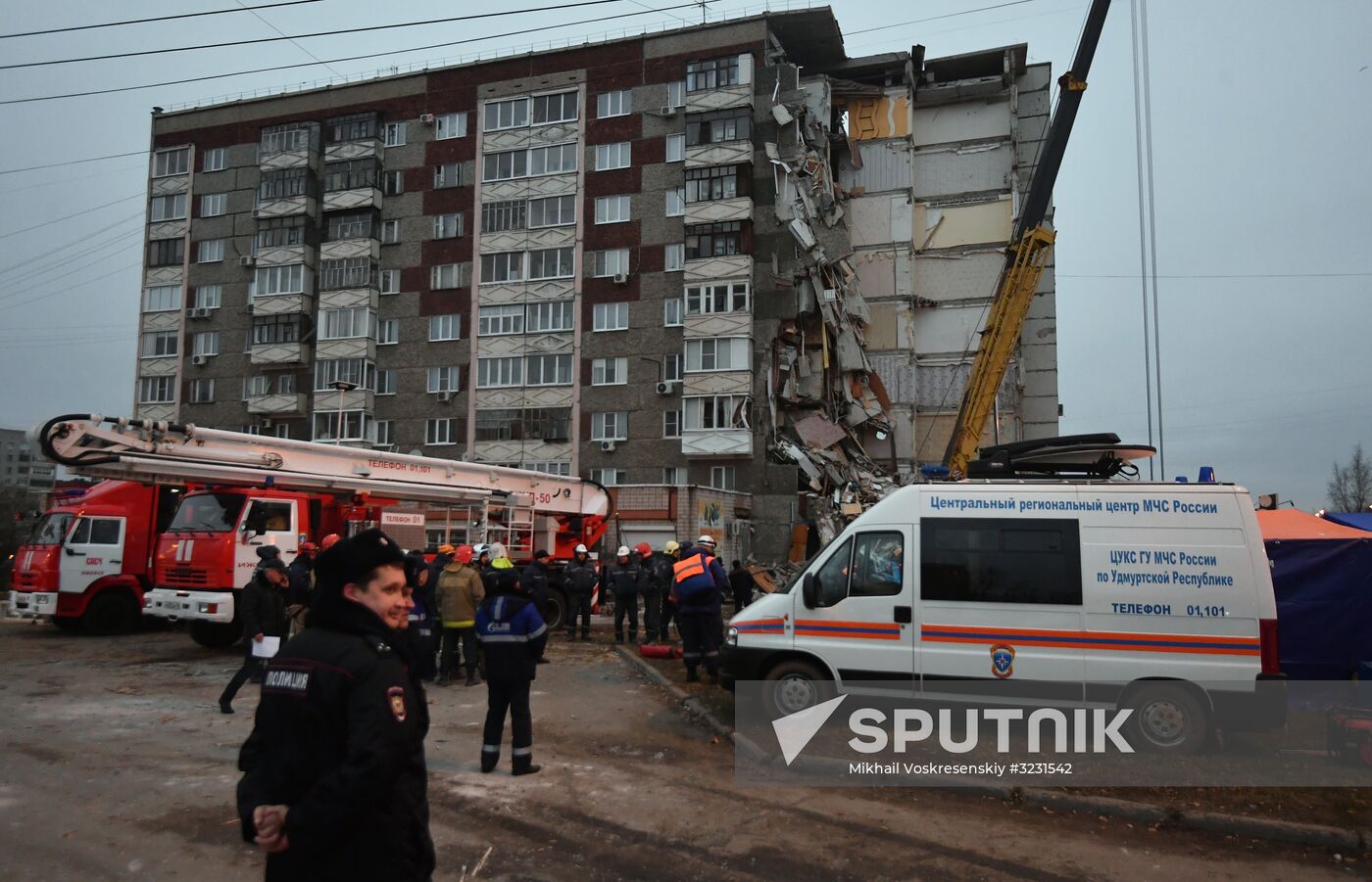 Apartment house collapses in Izhevsk