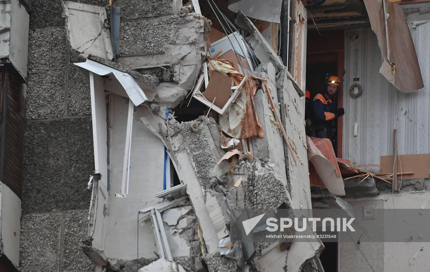 Aftermath of apartment house collapse in Izhevsk