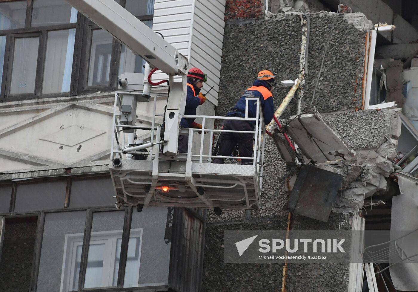 Aftermath of apartment house collapse in Izhevsk