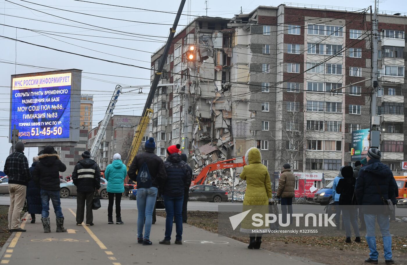 Aftermath of apartment house collapse in Izhevsk