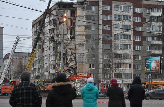 Apartment house collapses in Izhevsk