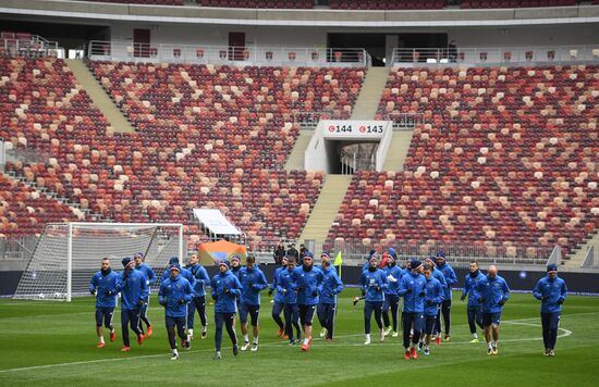 Football. Russian national team training session