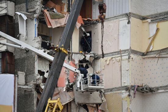 Aftermath of apartment house collapse in Izhevsk