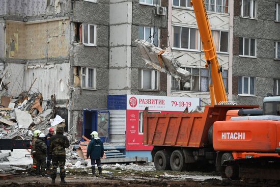 Aftermath of apartment house collapse in Izhevsk