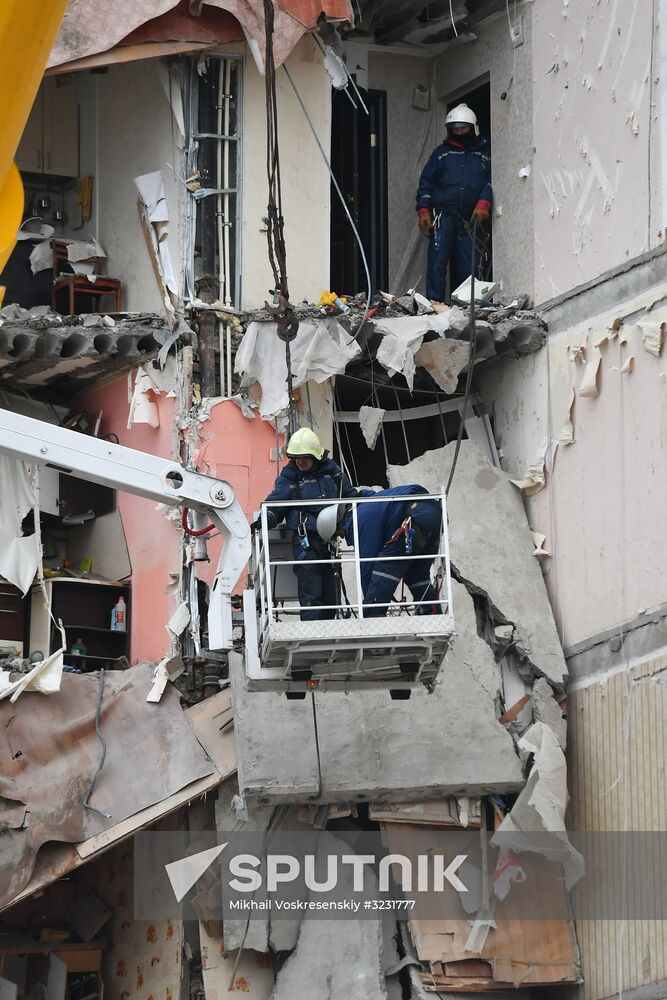 Aftermath of apartment house collapse in Izhevsk