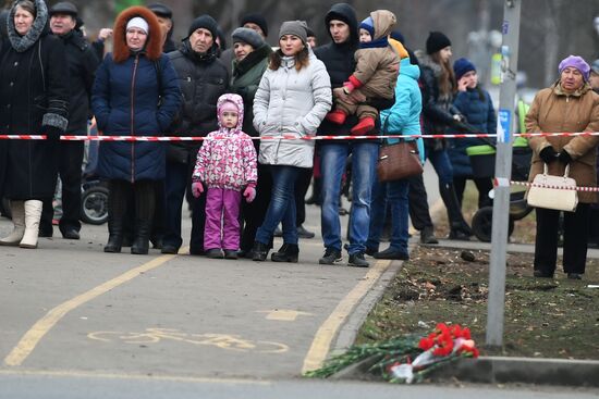 Aftermath of apartment house collapse in Izhevsk