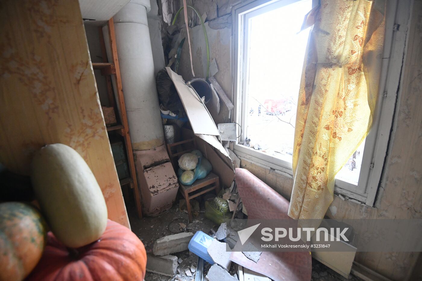 Aftermath of apartment house collapse in Izhevsk