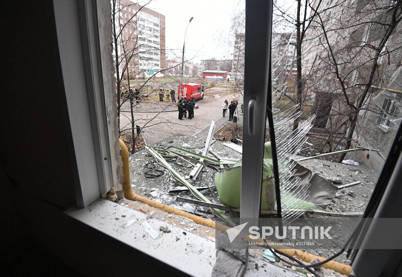 Aftermath of apartment house collapse in Izhevsk