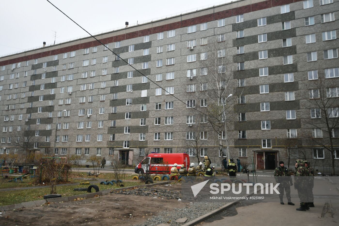 Aftermath of apartment house collapse in Izhevsk