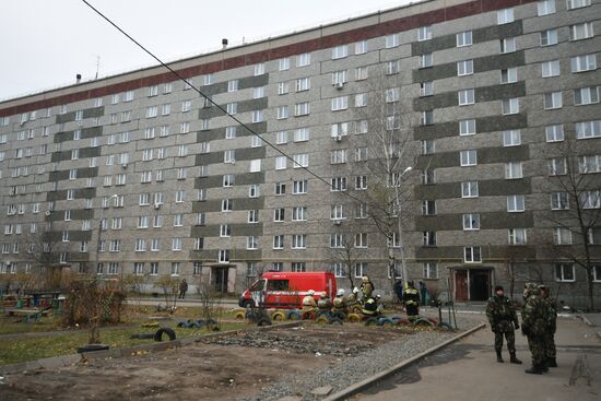 Aftermath of apartment house collapse in Izhevsk