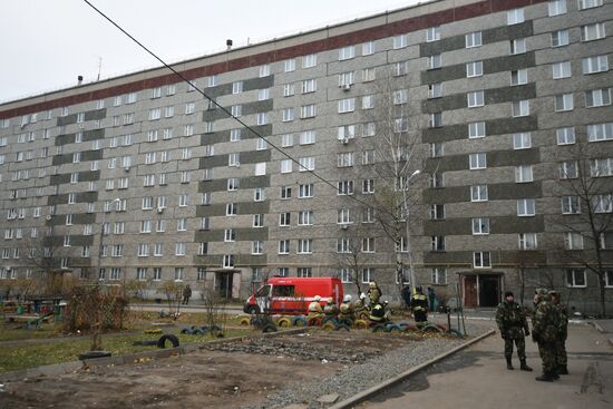 Aftermath of apartment house collapse in Izhevsk