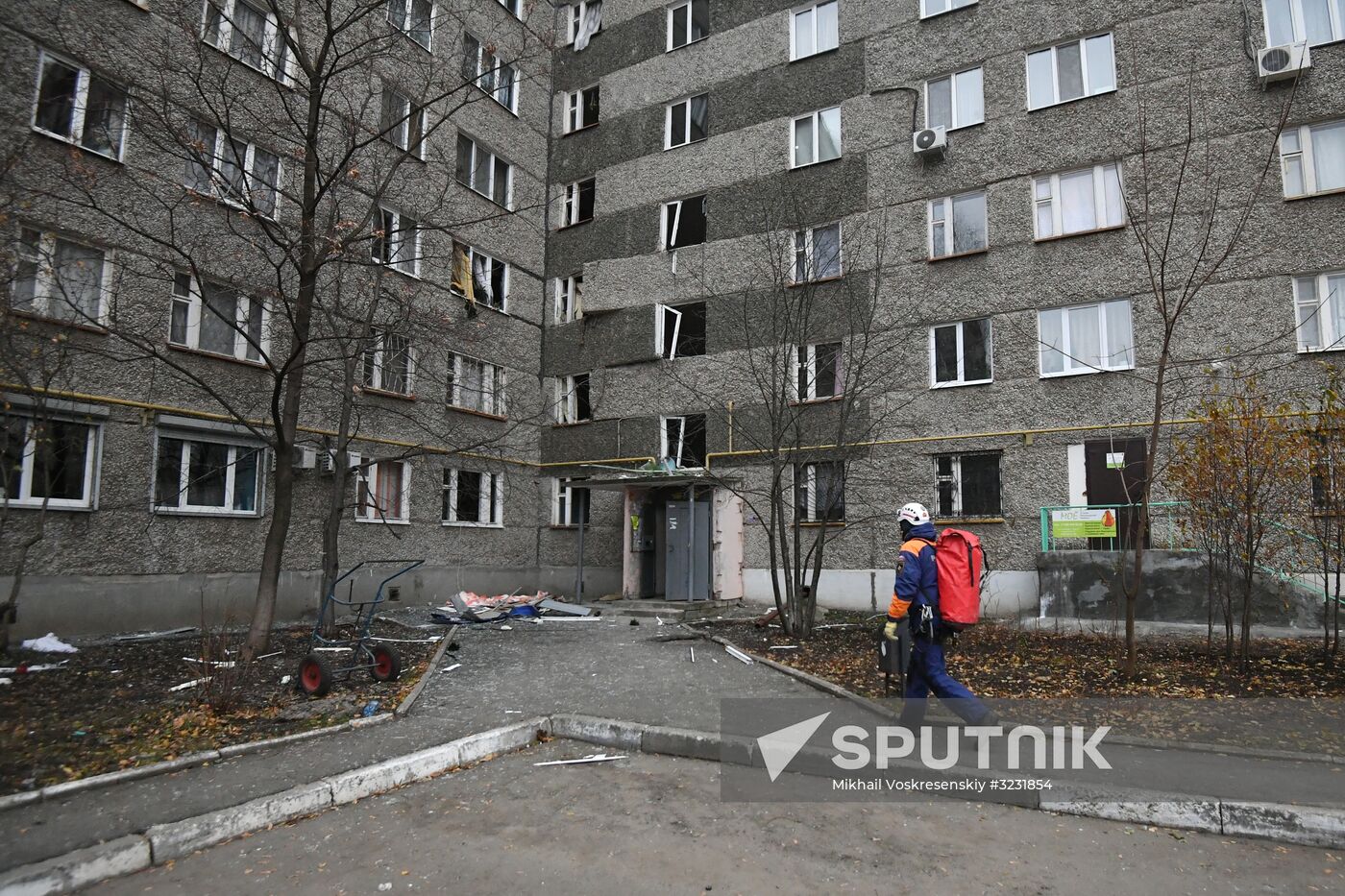 Aftermath of apartment house collapse in Izhevsk