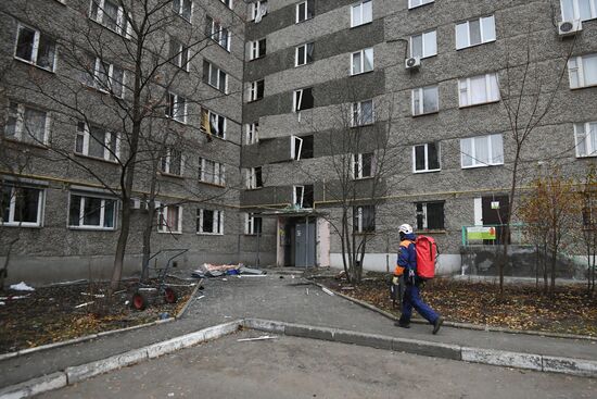 Aftermath of apartment house collapse in Izhevsk