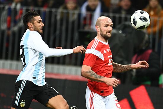 Football friendly Russia vs. Argentina