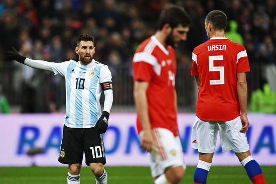 Football friendly Russia vs. Argentina