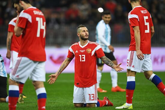 Football friendly Russia vs. Argentina