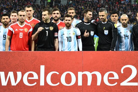 Football friendly Russia vs. Argentina