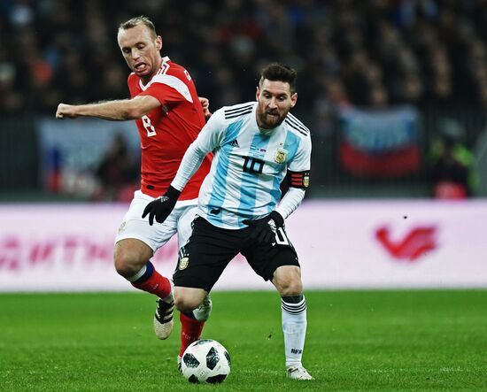 Football friendly Russia vs. Argentina