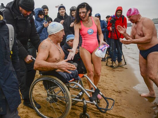 Ledostav winter swimming festival in St. Petersburg