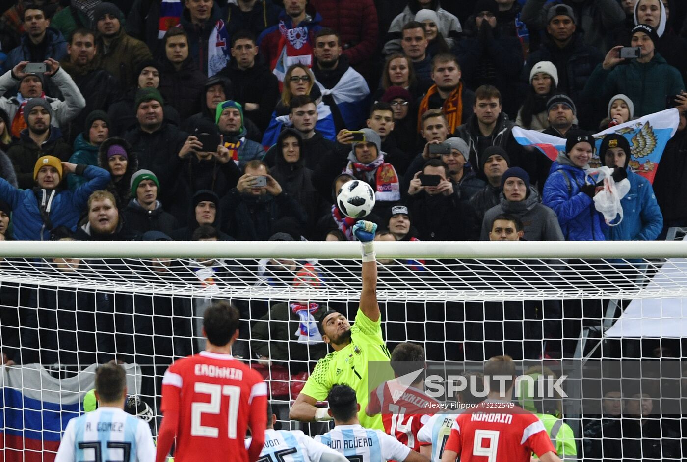 Football friendly Russia vs. Argentina