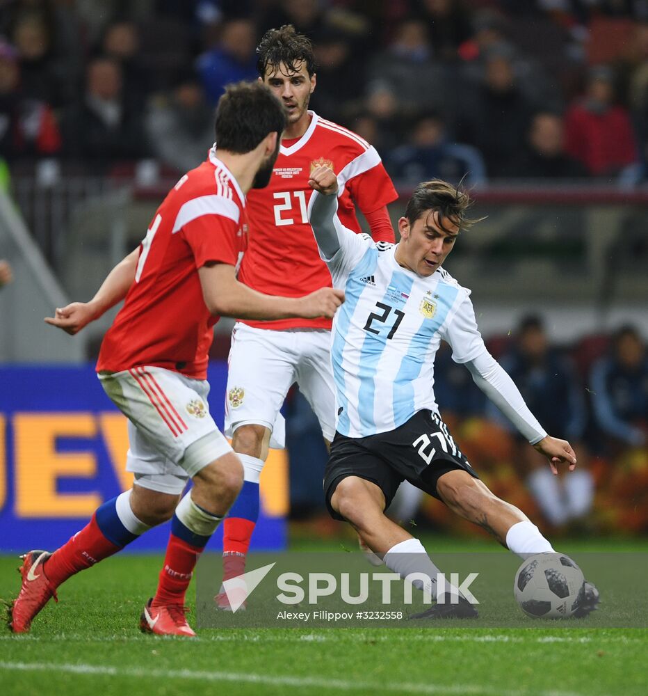 Football friendly Russia vs. Argentina