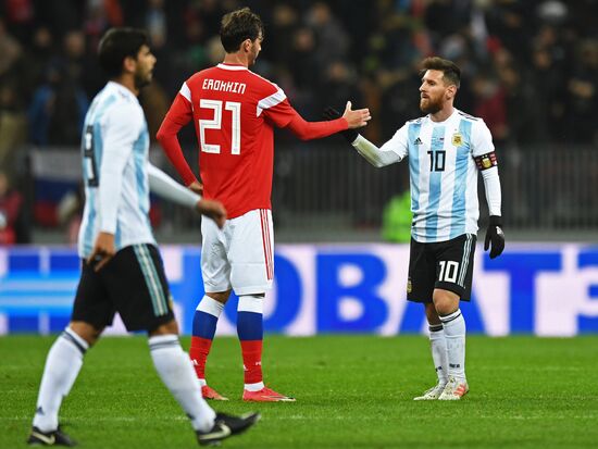 Football friendly Russia vs. Argentina