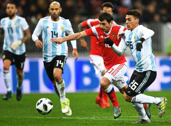 Football friendly Russia vs. Argentina