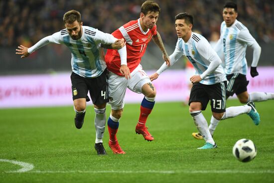 Football friendly Russia vs. Argentina