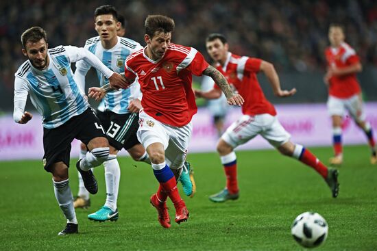 Football friendly Russia vs. Argentina