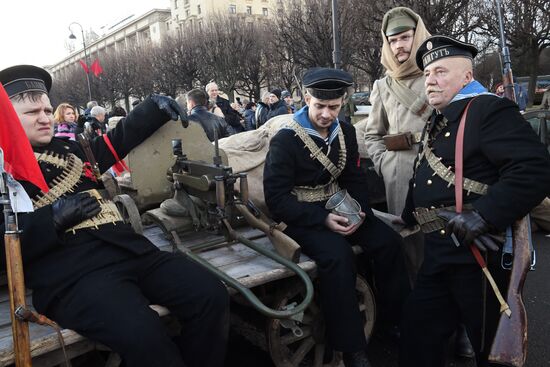 Petrograd 1917 historical reenactment