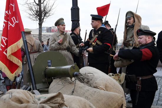 Petrograd 1917 historical reenactment