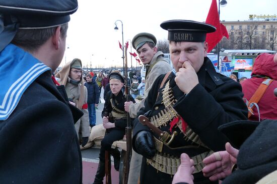 Petrograd 1917 historical reenactment