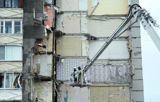 Residential building collapse site in Izhevsk