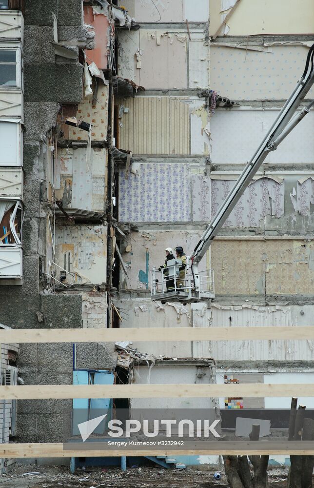 Residential building collapse site in Izhevsk