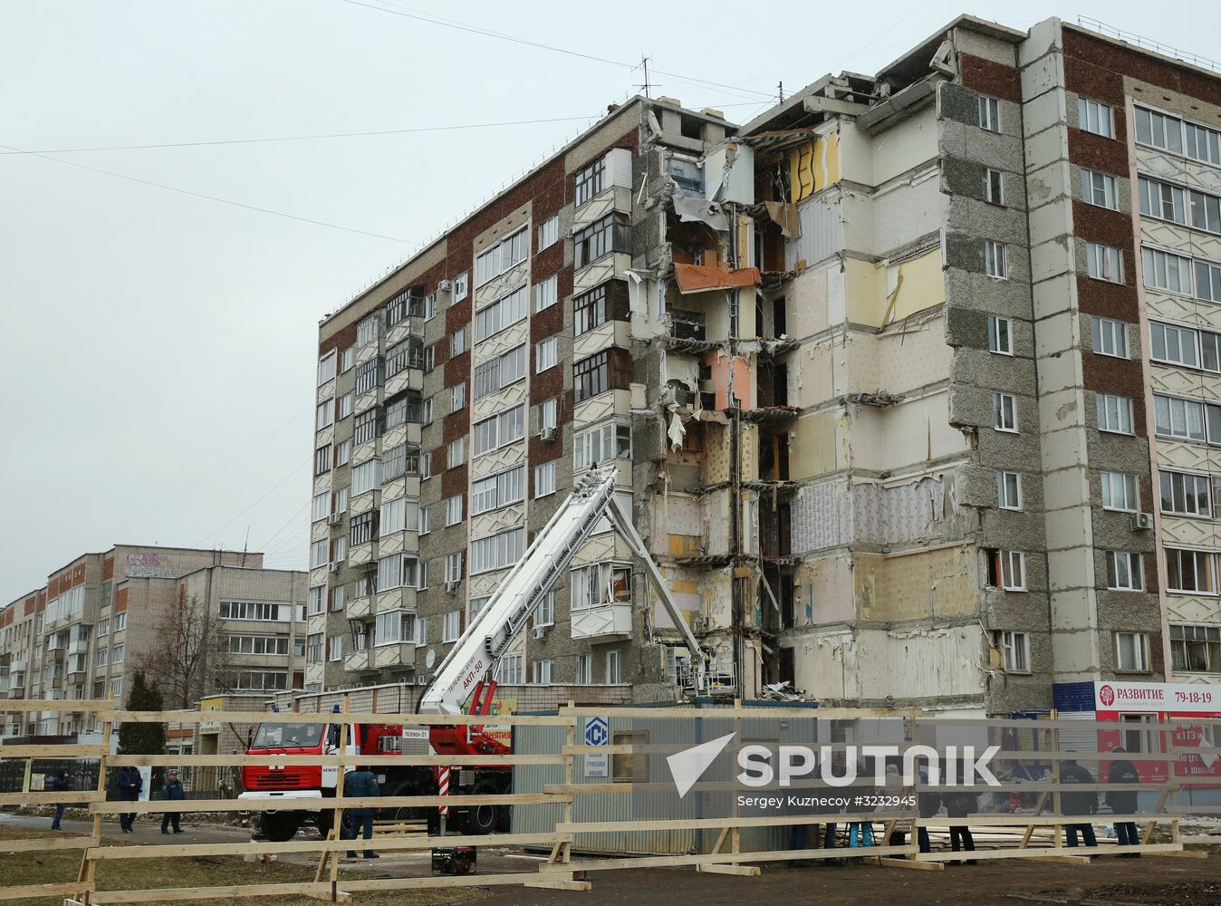 Residential building collapse site in Izhevsk