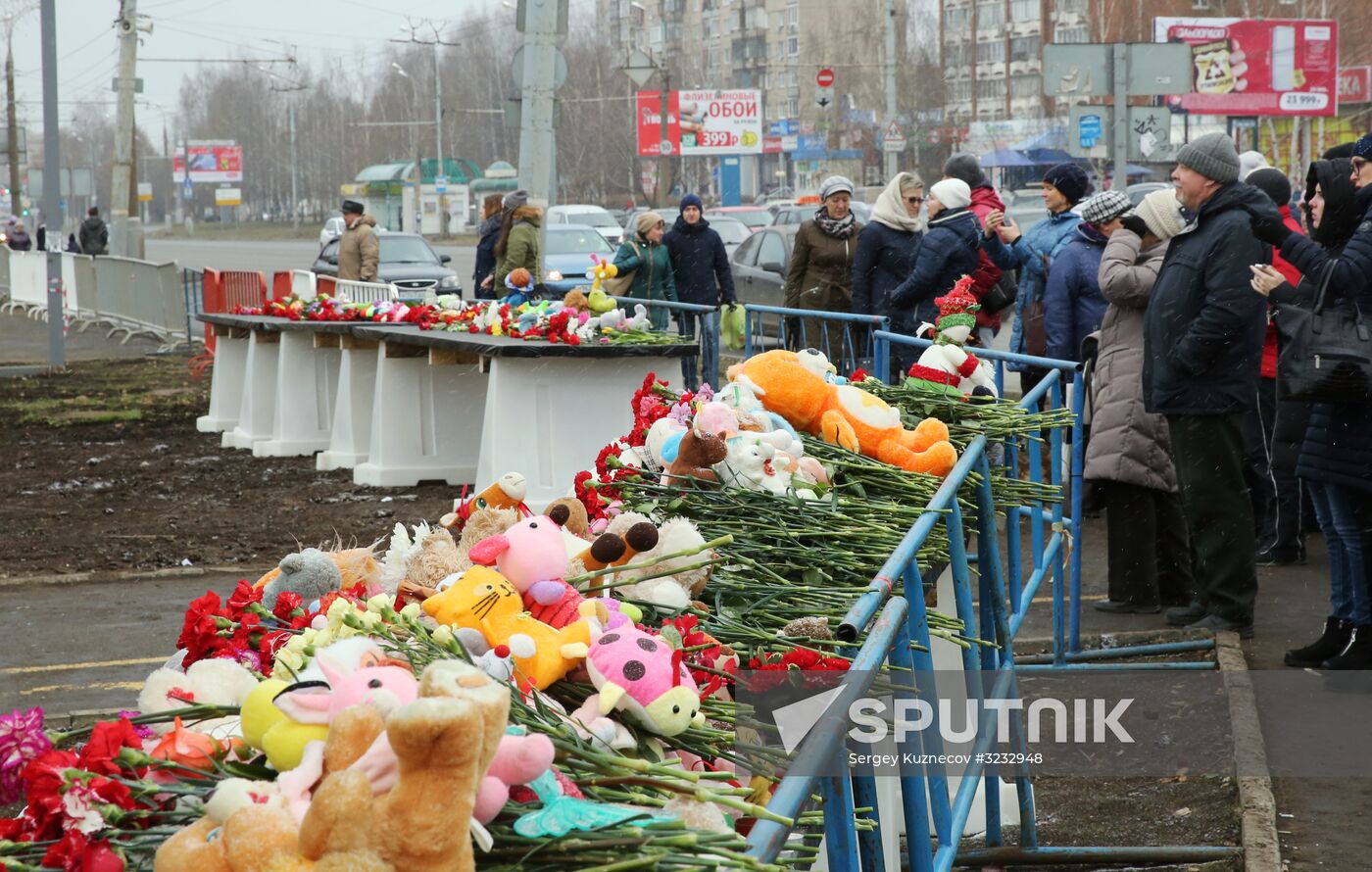 Residential building collapse site in Izhevsk