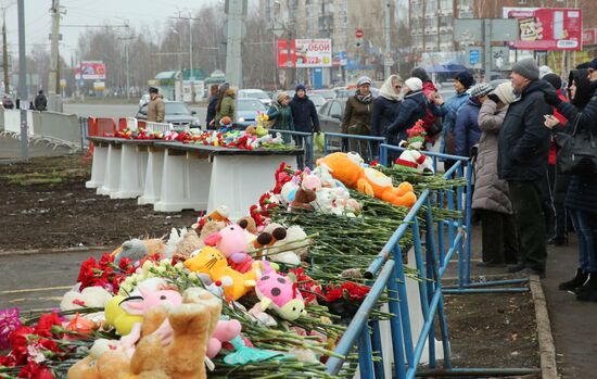Residential building collapse site in Izhevsk