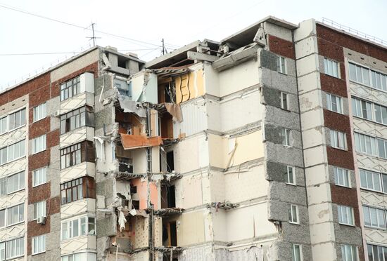 Residential building collapse site in Izhevsk