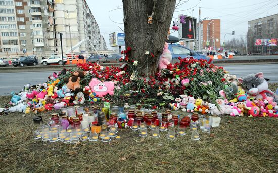 Residential building collapse site in Izhevsk