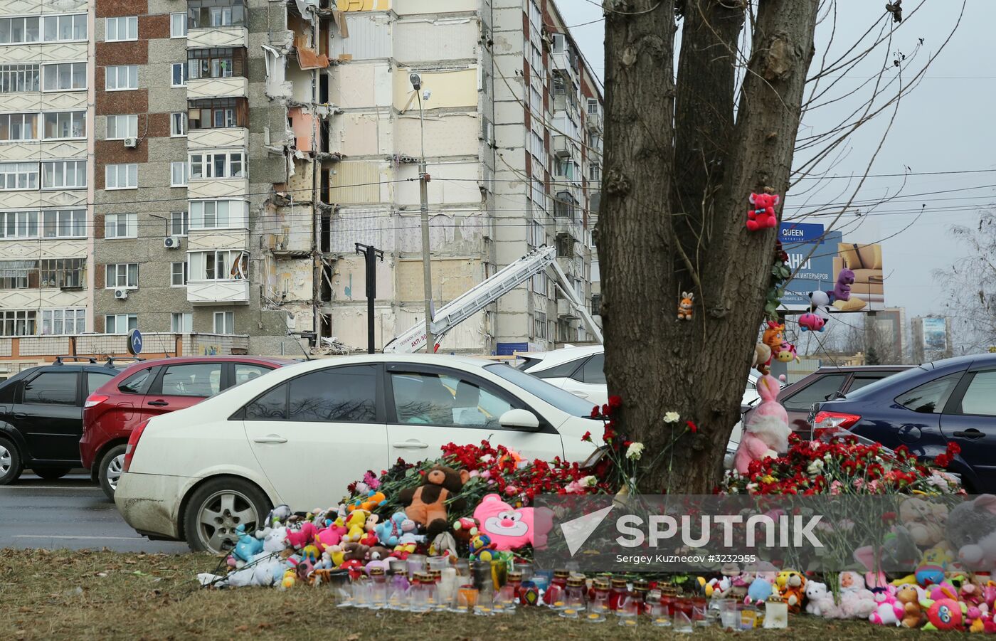 Residential building collapse site in Izhevsk