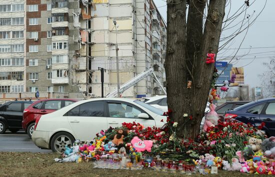 Residential building collapse site in Izhevsk